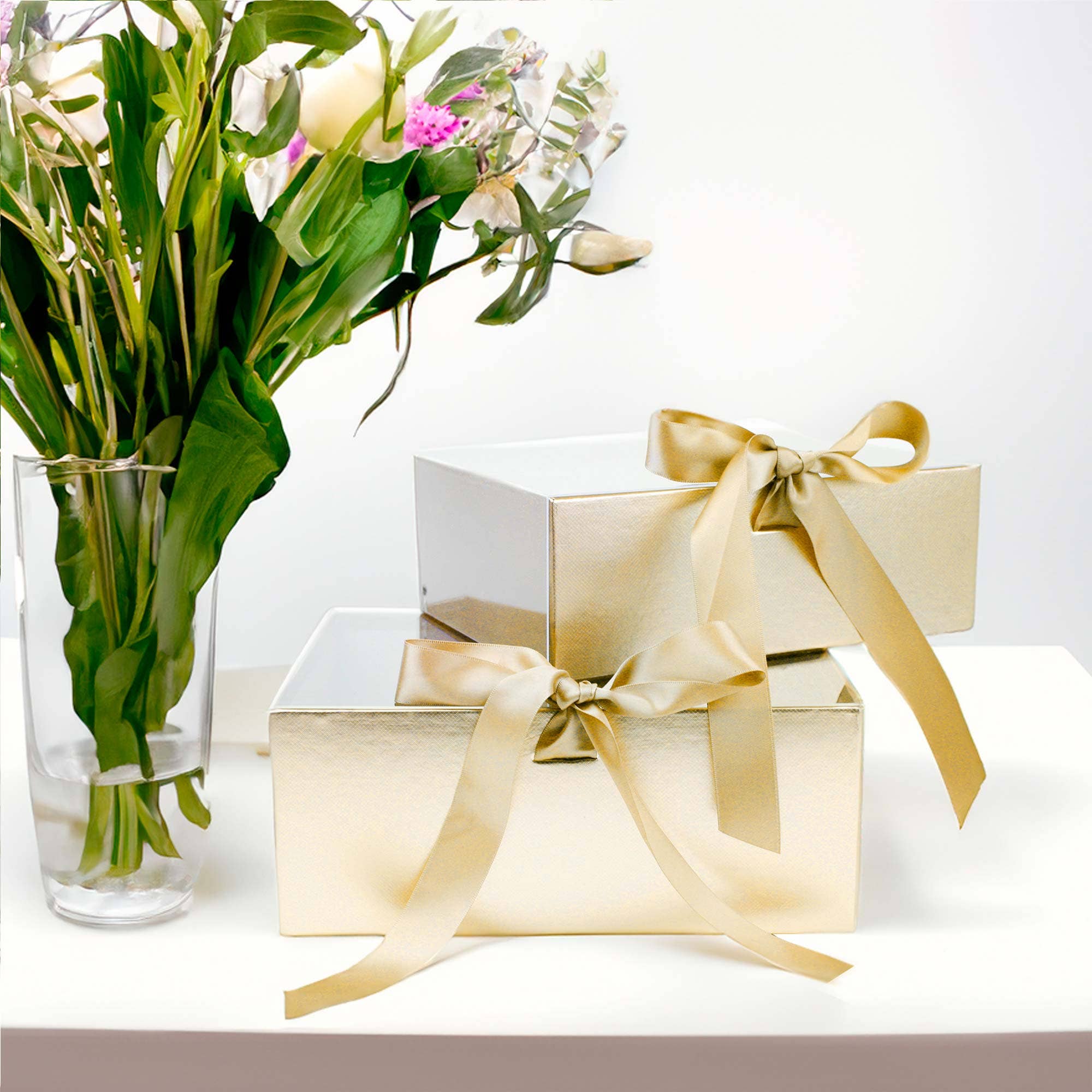 Emartbuy – Großhandel Geschenkboxen – Elegante Geschenkbox mit Klarsichtdeckel und Schleife für besondere Anlässe - 2er-Set13