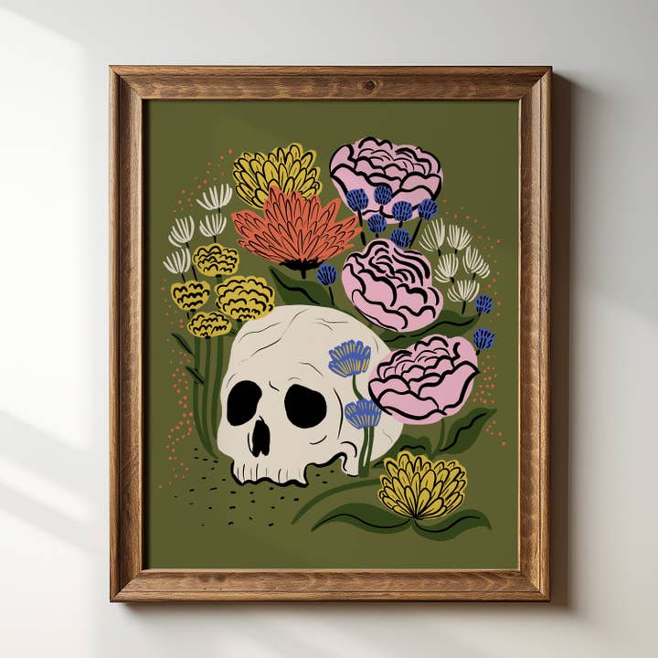 "Skull Garden" 8" x 10" Giclée konsttryck för wholesale av Tara Reed