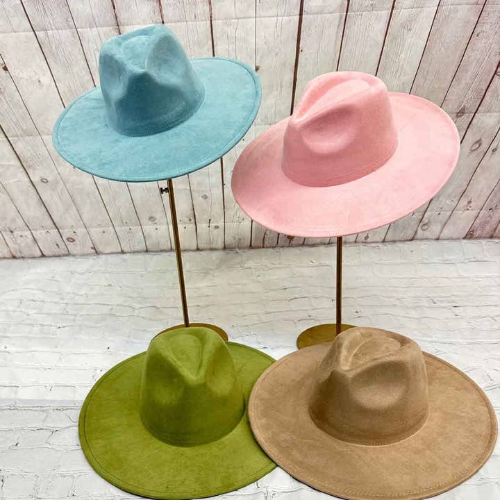One and Only Accessories - Wholesale Fedora - Women's - Best seller Fashion Classic Wide Brim Suede Primium Hat 7