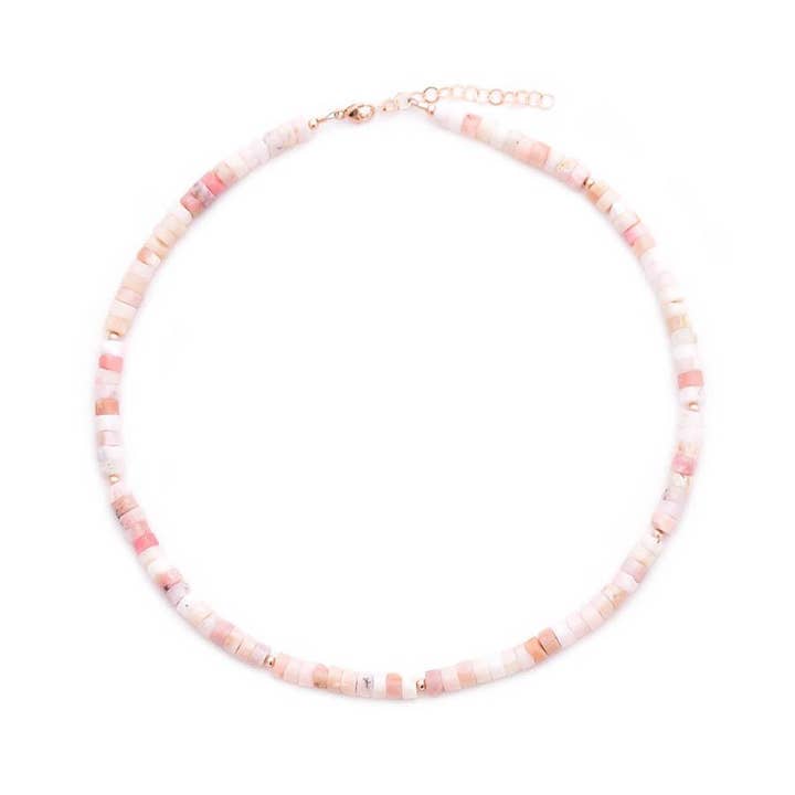 Roze opaal & roségouden choker ketting voor wholesale door gold & gray
