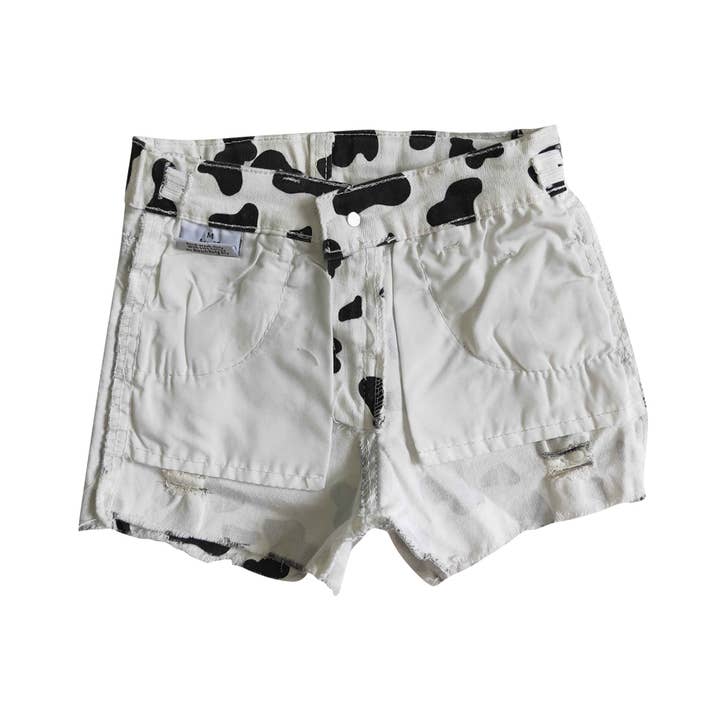 Aier Wholesale - Wholesale Shorts - Kids - Baby Girls cow print summer denim shorts7
