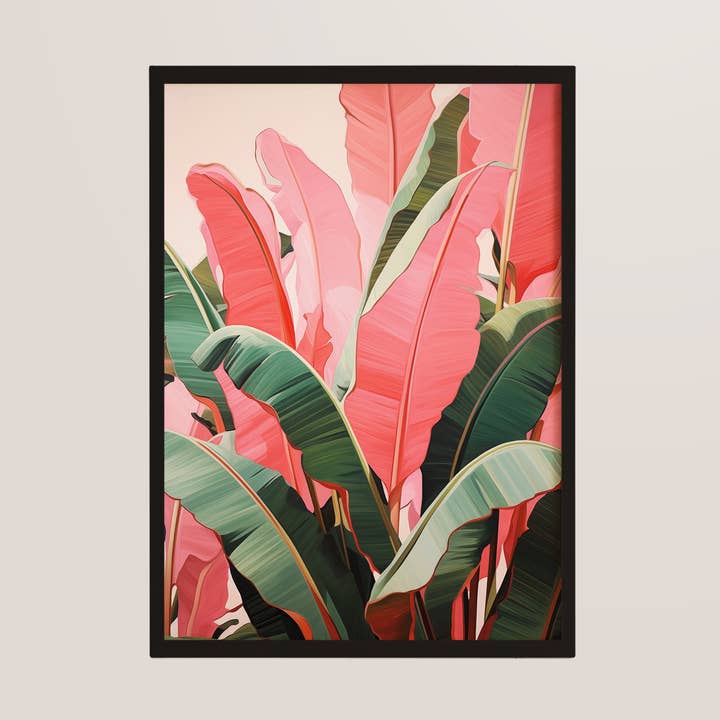 Pink Jungle Leaves Print for engroshandel hos Alluvion