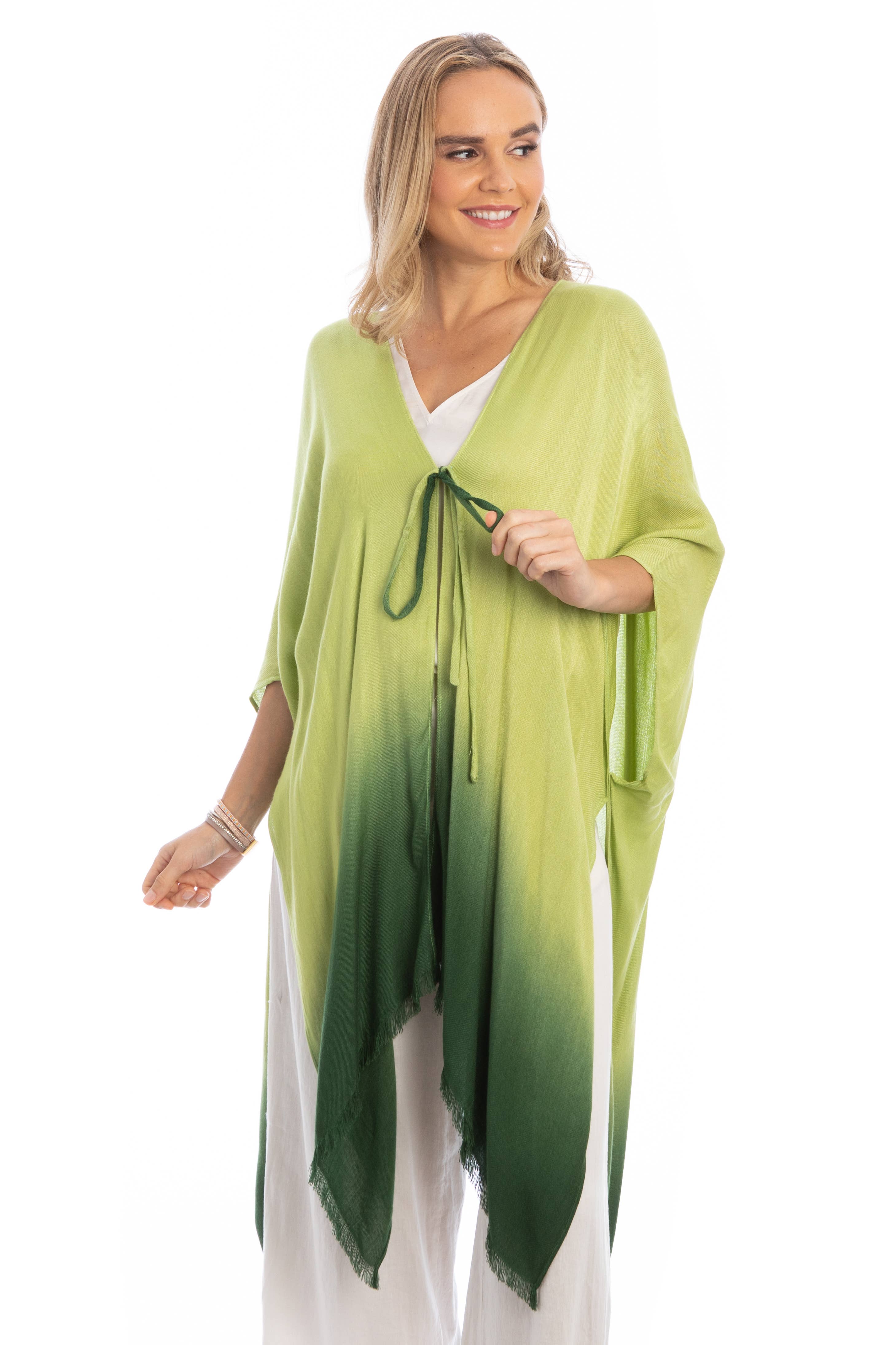 SAACHI - Wholesale Kimono - Women's - Ombre Tie Cover Up Kimono2