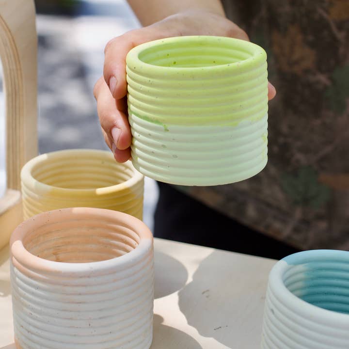 The Plant Committee - Wholesale Plant pot - Concrete Candle Jar/Planter Ridge Vessel2