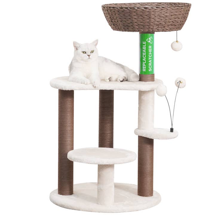 PetPals Group - Wholesale Pet Scratcher - Cat - Petpals Quartz Natural Aesthetic, Handwoven Cat Tree