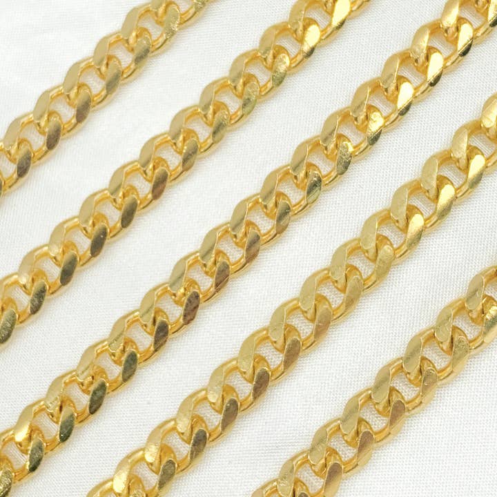 X32GP. Gold Plated 925 Sterling Silver Matte Curb Chain for wholesale by Jewels & Chains