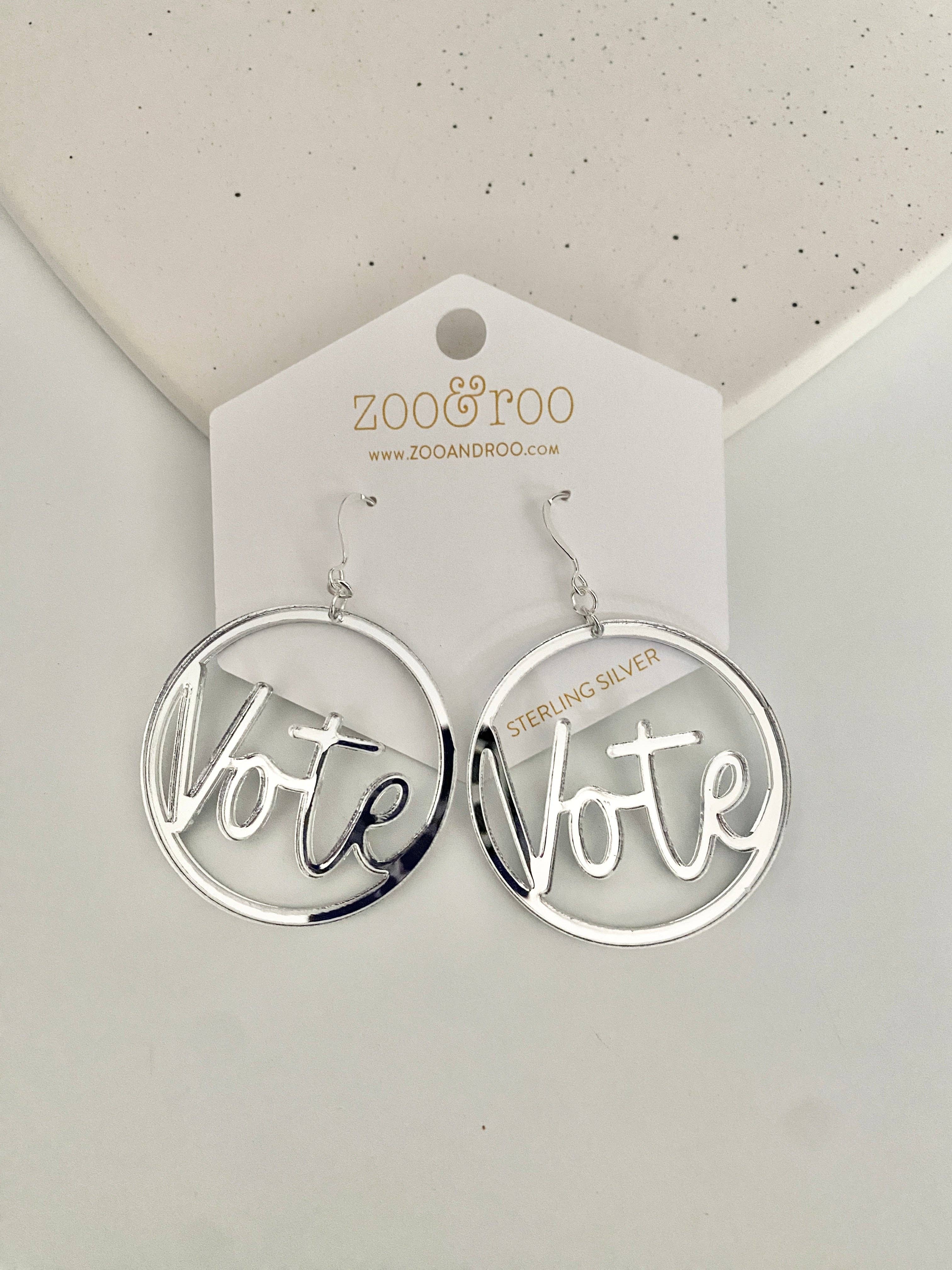 zoo&roo - Wholesale Dangle Earrings - VOTE Acrylic Earrings | Handmade Patriotic Jewelry0