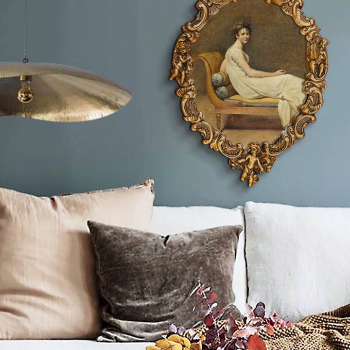 Brown Madame Recamier Round Vintage Decorative Painting W1580 for wholesale on Faire1