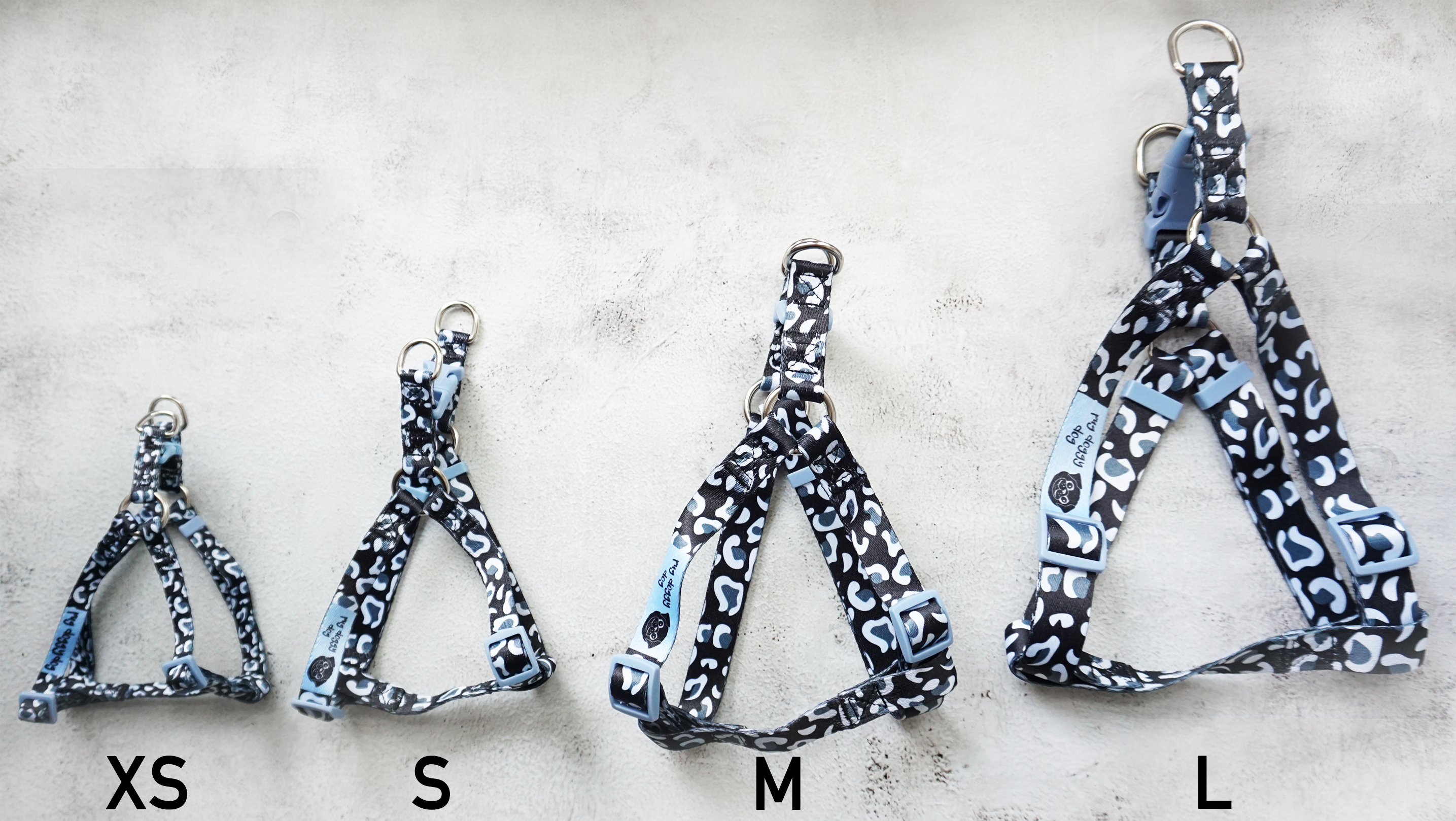 Pug Doggy Dog - Wholesale Pet Harness - Dog - Black and white leopard print harness and lead set2