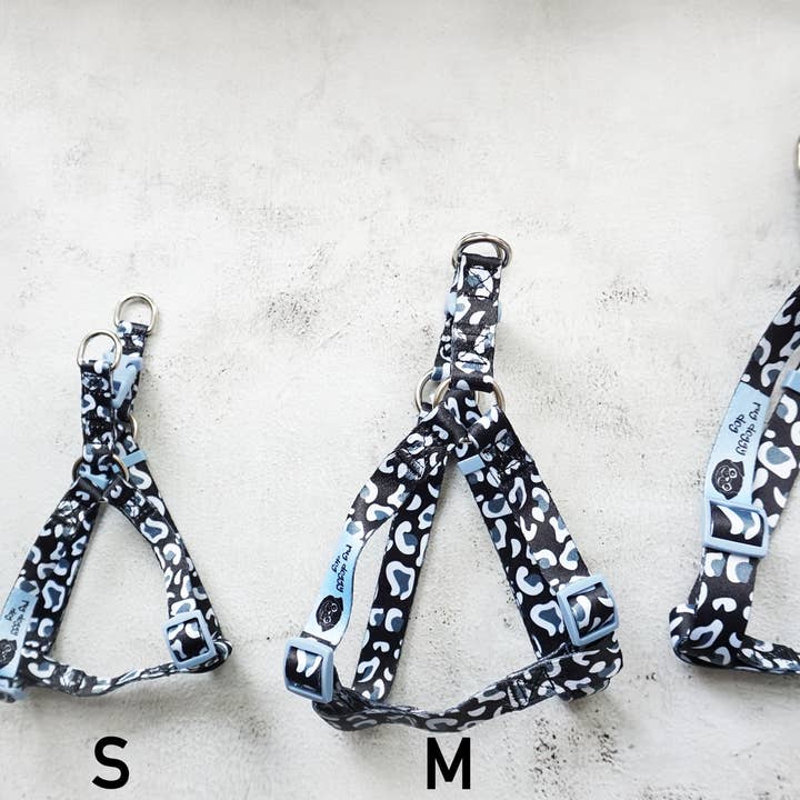 Pug Doggy Dog - Wholesale Pet Harness - Dog - Black and white leopard print harness and lead set2