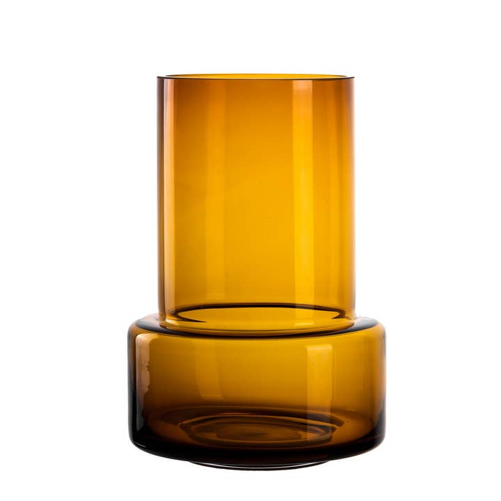 Element Accessories EU - Wholesale Vase - Retro style sober modern design glass vase, amber/gray TYL122