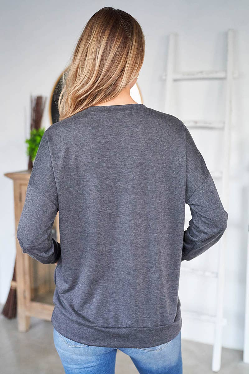 You & Me – wholesale Sweatshirt - Dam – PPT2063-LÅNGÄRMAD FRANSK FROTTÉ TOPP MED KÄNGURUFICKA50