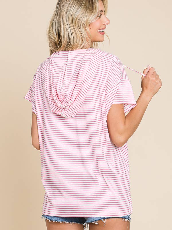 Culture Code - Vente Sweat à capuche – femme - CRH1606XS - HAUT À CAPUCHE À MANCHES COURTES SURDIMENSIONNÉ19