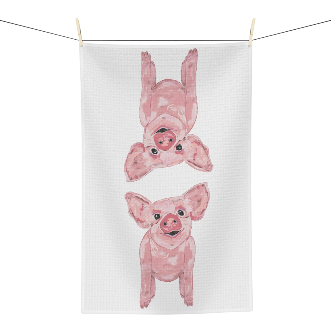 Blue Cava – wholesale Tea towel – Piglet Microfiber Waffle Towel2