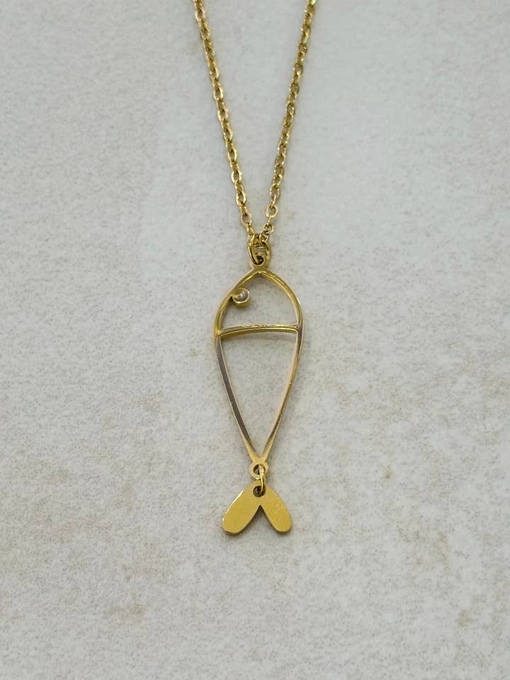 Collier Poisson avec Queue Détail Cœur pour la vente par Cassette Barcelona