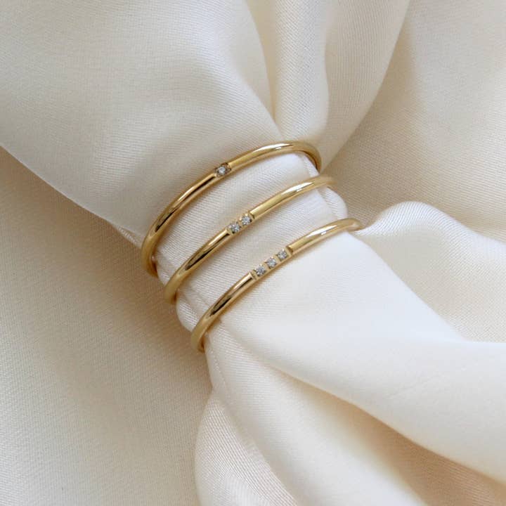 Oro Set anelli a fascia Mina in vendita all'ingrosso su Faire3