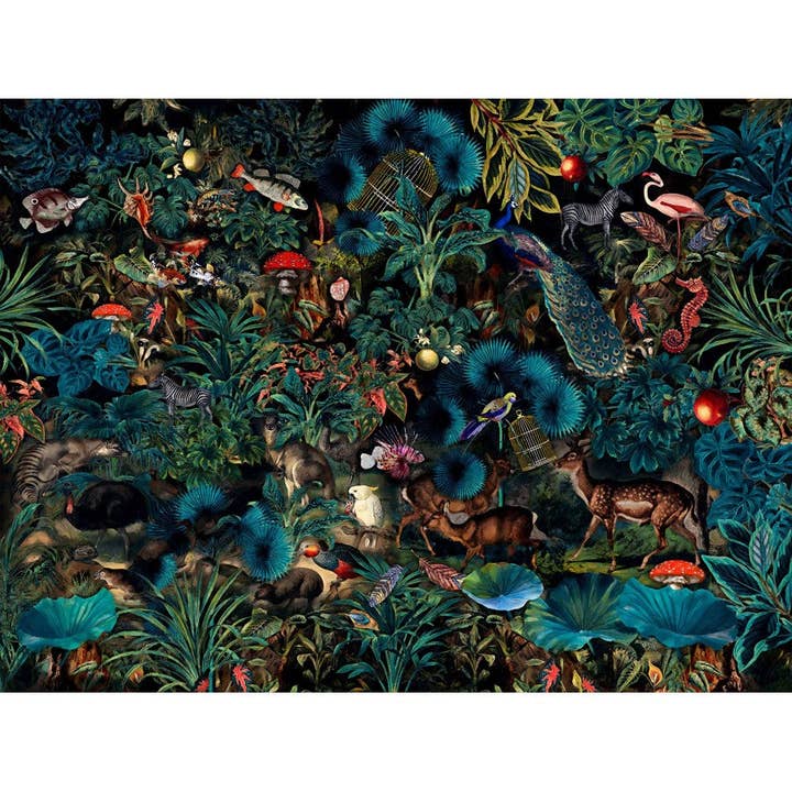 Les Panoramiques - Wholesale Wallpaper - Panoramic wallpaper deer in the heart of the exotic forest
