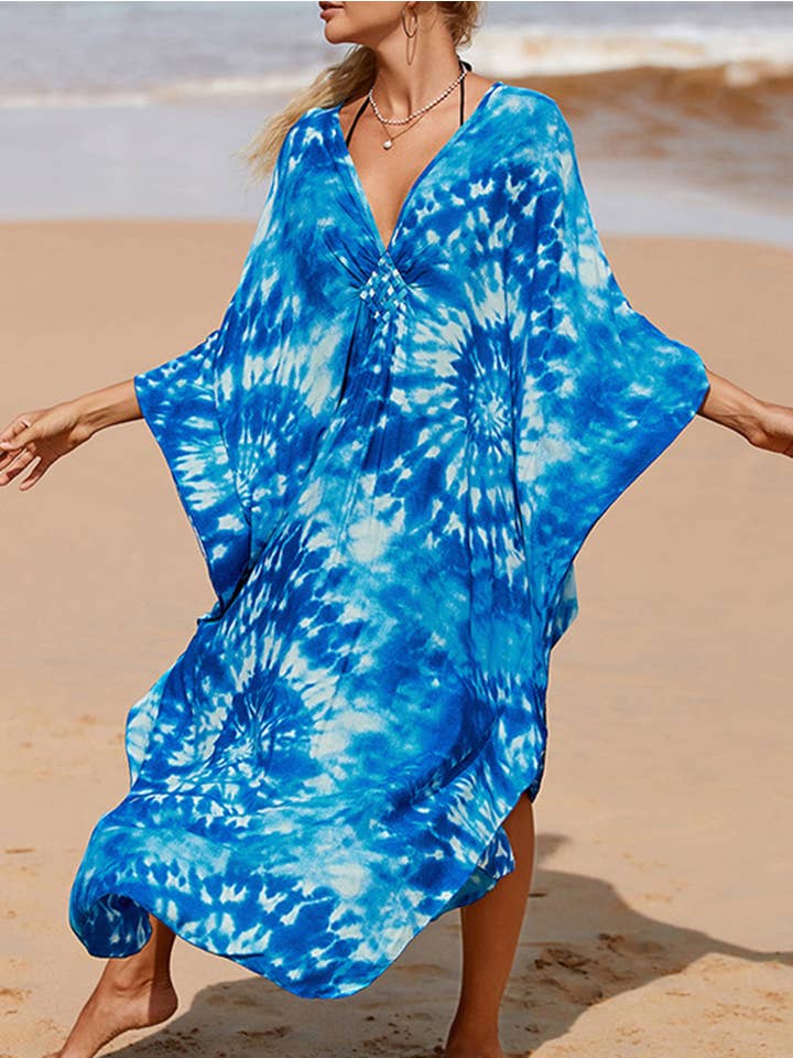 Wholesalesir - Wholesale Swim Cover Up - Women's - Womens Long Dress Bikini Cover Up Robes Art Printing