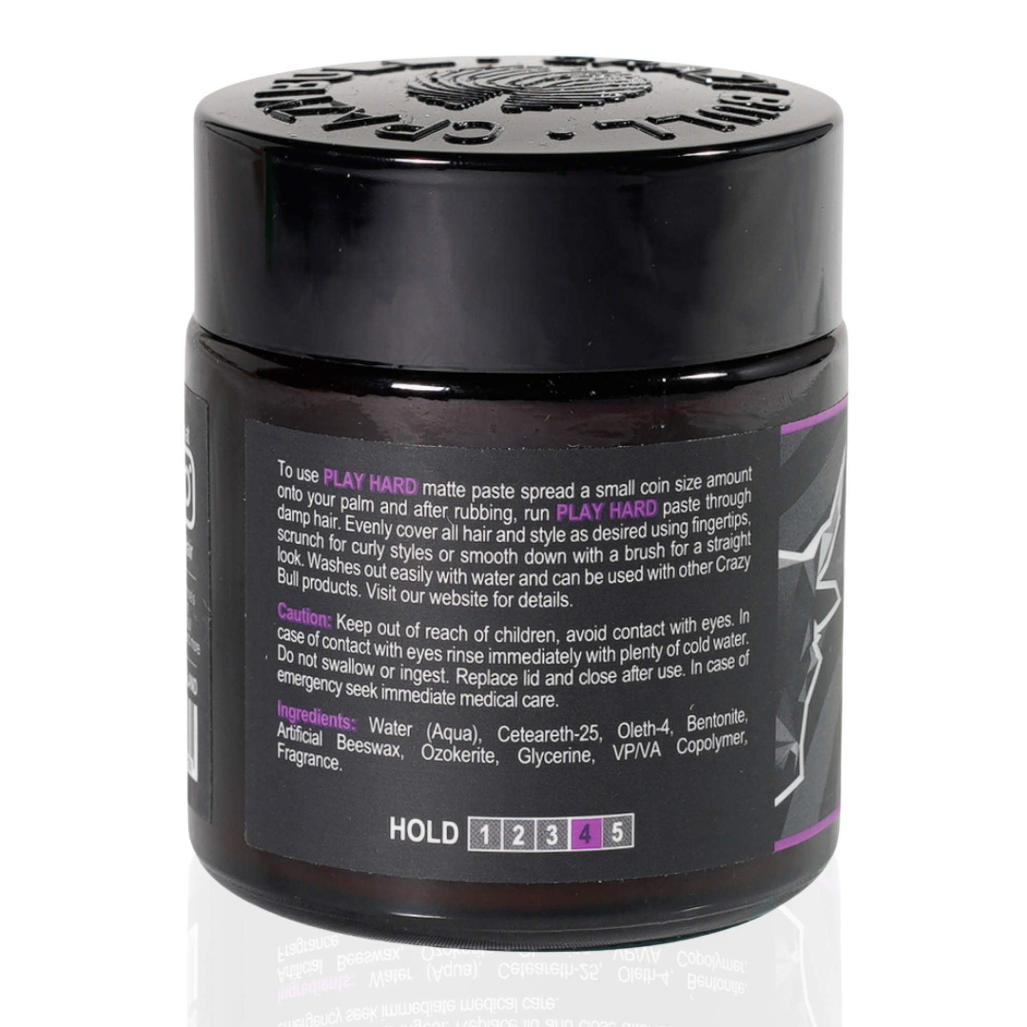 CRAZY BULL HAIR PRODUCTS – wholesale Hair styling gel/mousse – Crazy Bull Play Hard Strong Matte Styling Paste 6 Pack7