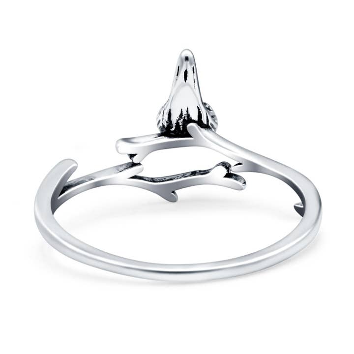 Sterling Silver Bird Oxidized Band Thumb Ring (12mm) for wholesale on Faire2