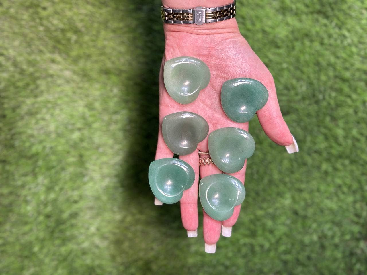 CaNatureLover - Vendita all'ingrosso Pietra/cristallo spirituale - Pietra del Sollievo a Forma di Cuore in Avventurina Verde | 1,5 Pollici3