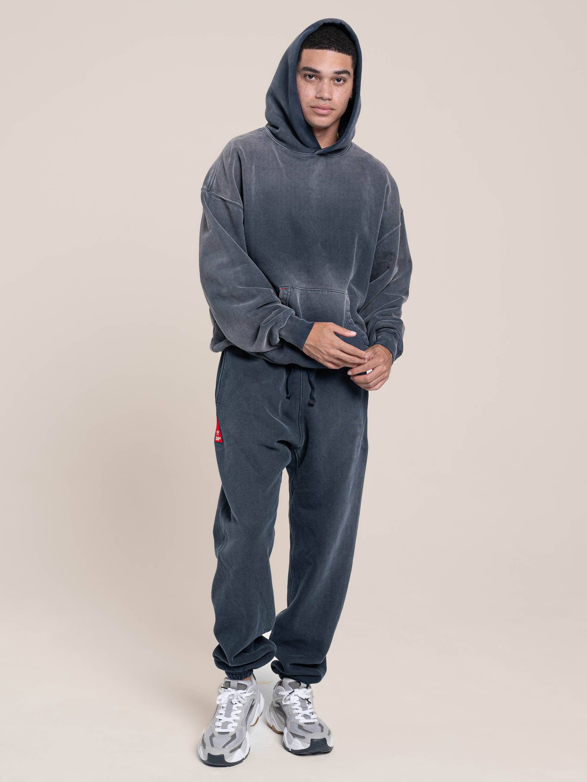 College Navy French Terry Hoodie for wholesale on Faire5