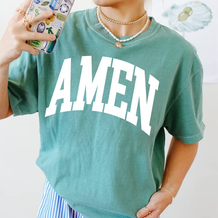 Faith & Life Christian Brands - Wholesale Screen Printed T-Shirt - Women's - Amen Christian Cute Graphic T-Shirt5
