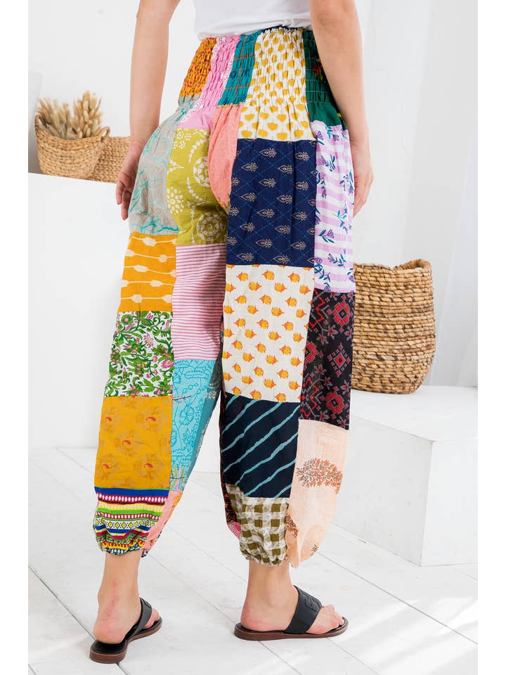 Kathmandu Imports - Wholesale Pants - Women's - Patchworks Smoked Pants (KT-1303)3