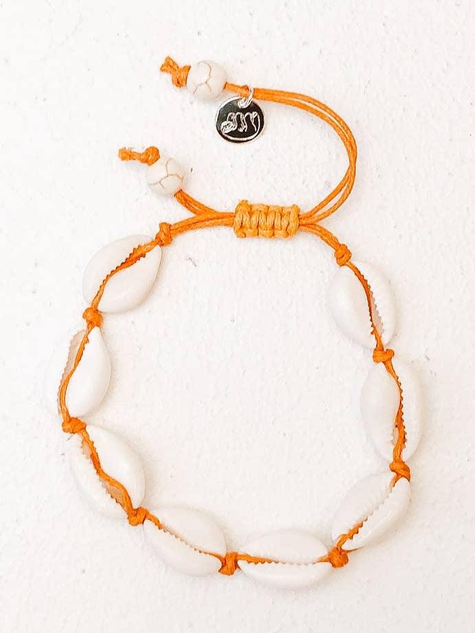 Orange Shell Bracelet for wholesale by Happy Sloth Co.