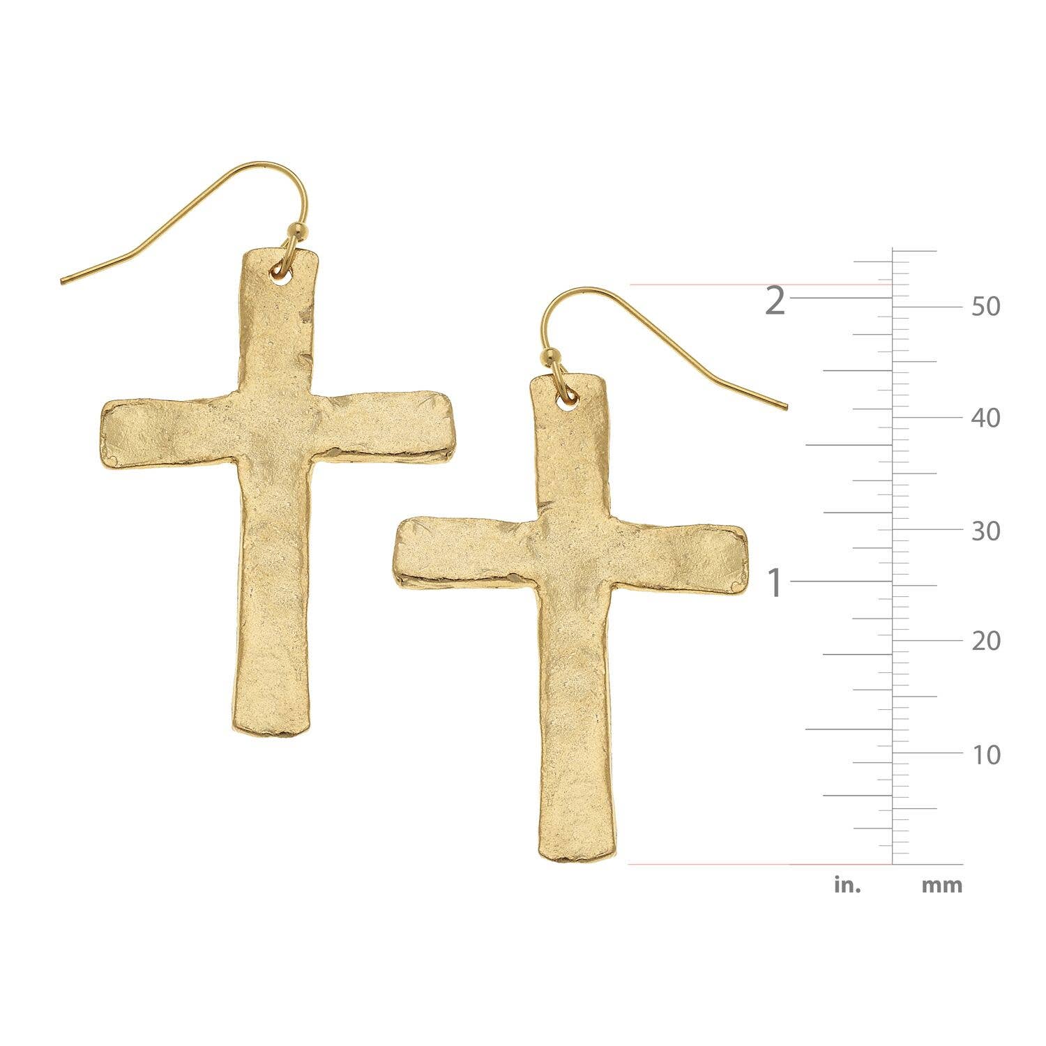 Susan Shaw - Wholesale Dangle Earrings - Gold Cross Earrings1