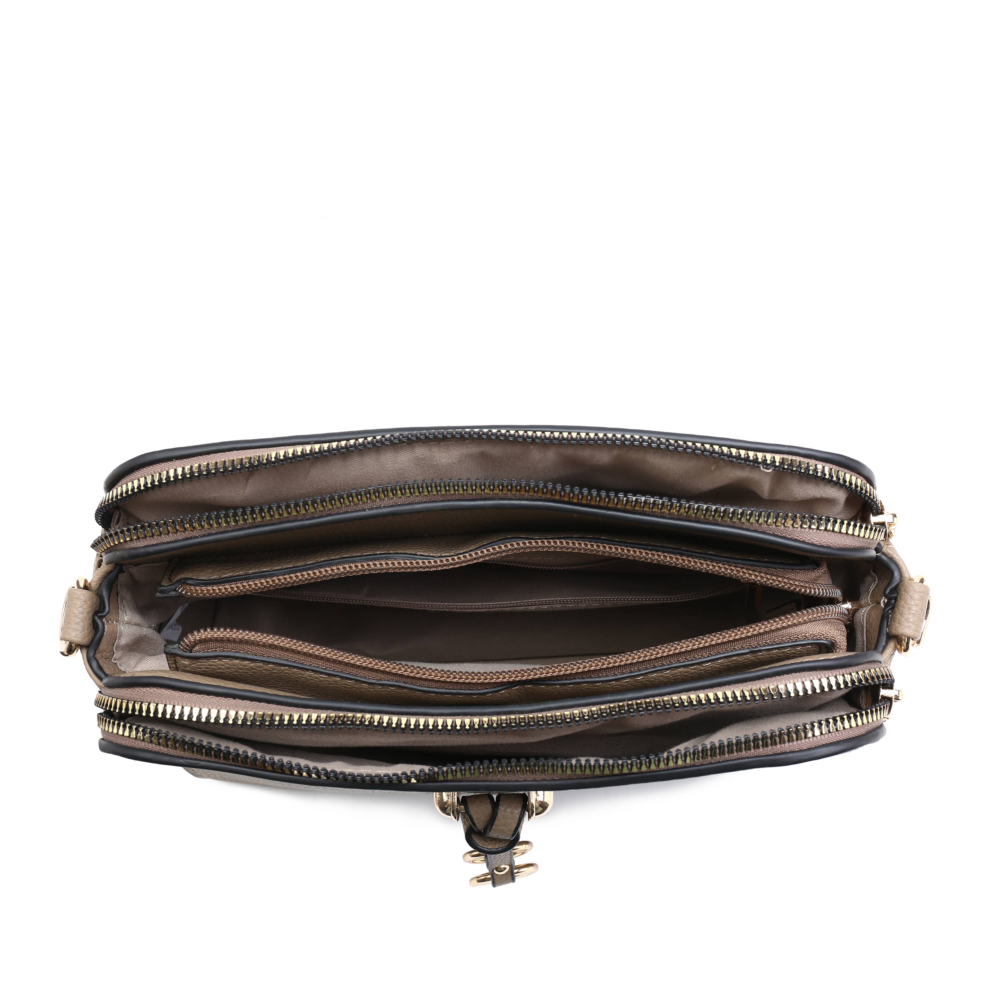 Papaya Fashion Ltd - Vente Sac à bandoulière – femme - B23005-SS-Sac à bandoulière en toile à triple fermeture éclair11