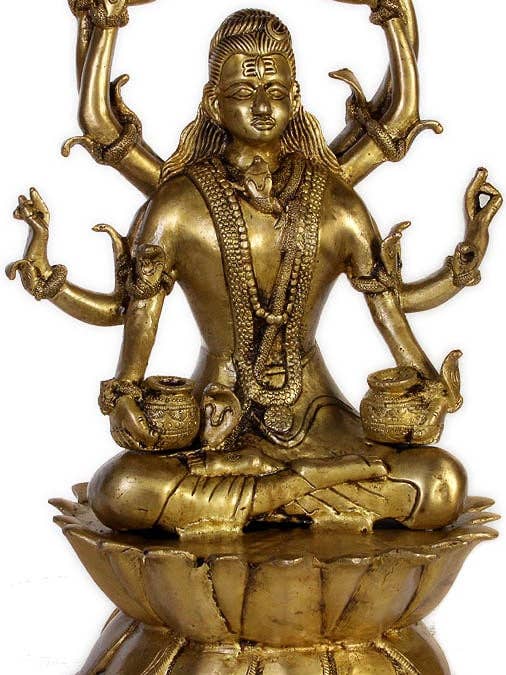 Mrityunjay - Lord Shiva | Handmade Brass Statue for wholesale by Exotic India Art