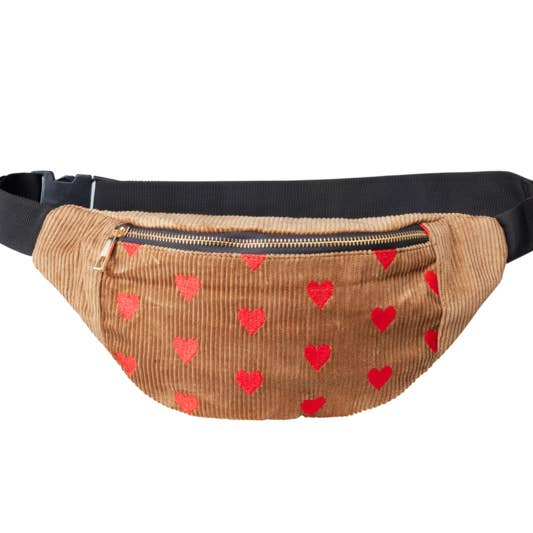 Bæltetaske "SPREAD LOVE" - Beige & Rød for engroshandel hos Life of Bulu