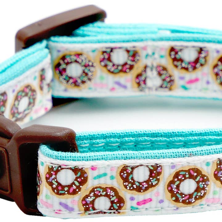From Pugs to Persians Pet Accessories, LLC – wholesale Pet collar – Cat – Sprinkle Doughnuts on White Cat Collar6