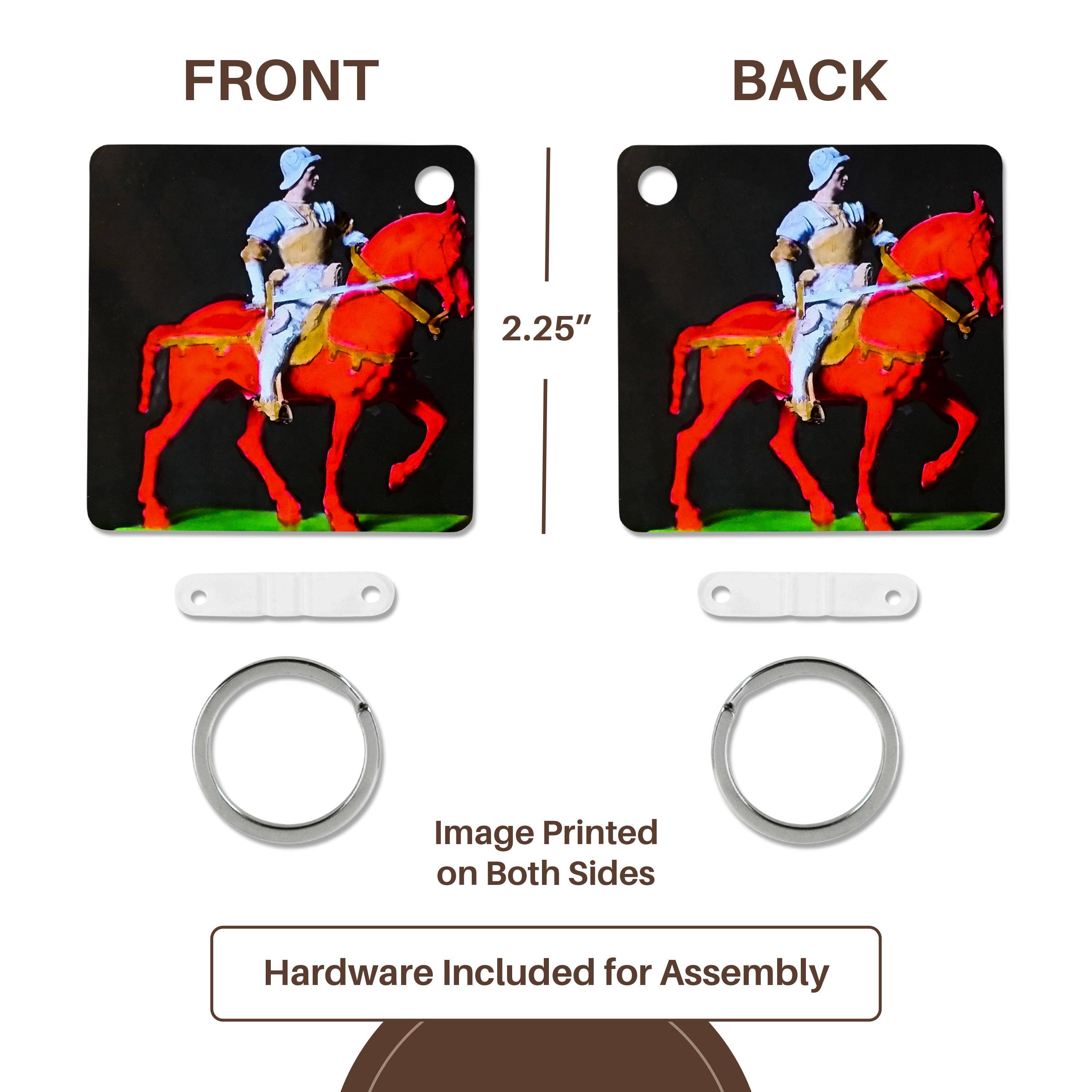 3dRose - Wholesale Keychain - Unisex - 3dRose, Psychedelic Colored Knight on a Red Steed Vintage Surreal and Weird, Key Chain4