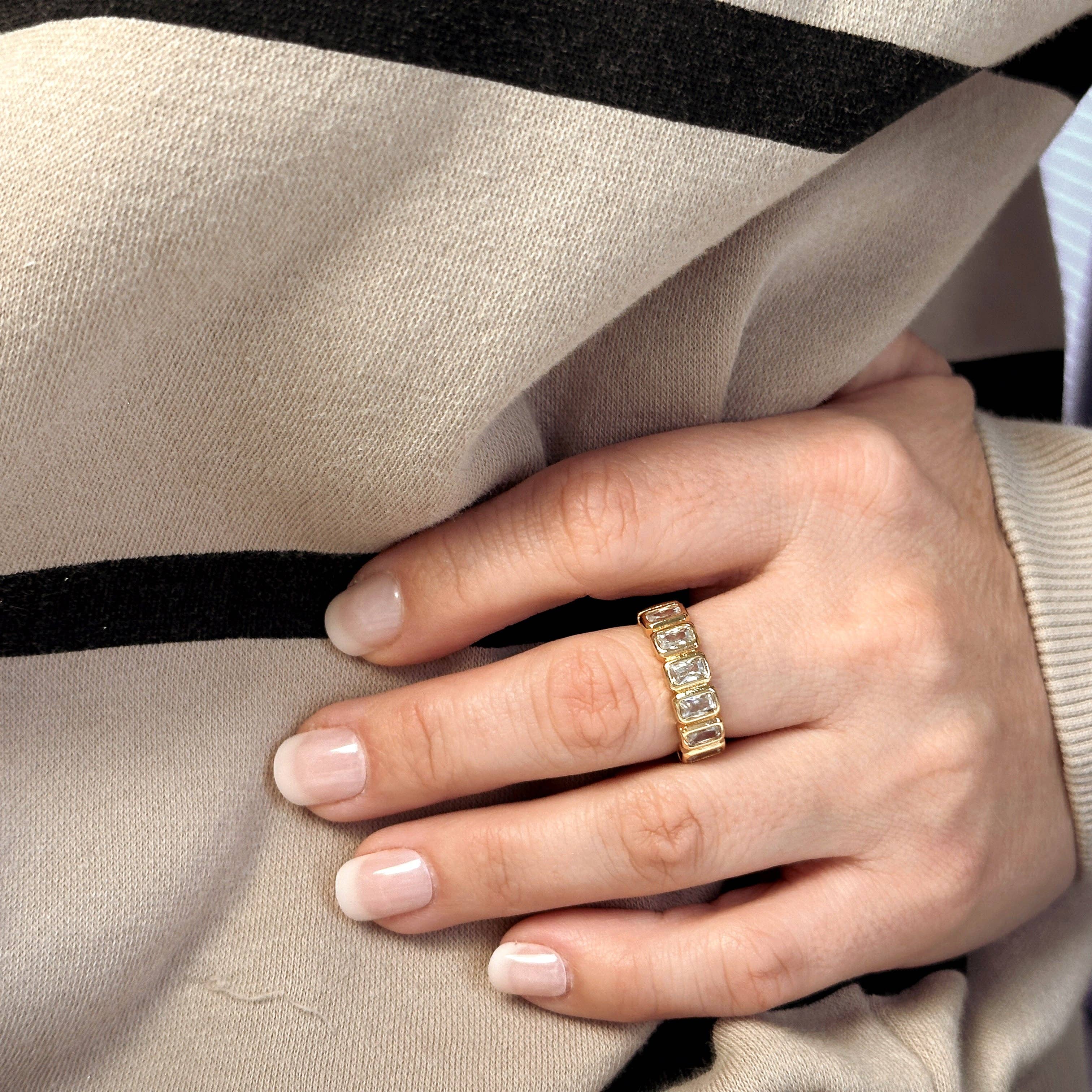 GoldFi - Wholesale Multi-Stone Ring - 18k Gold Filled Chunky CZ Ring4