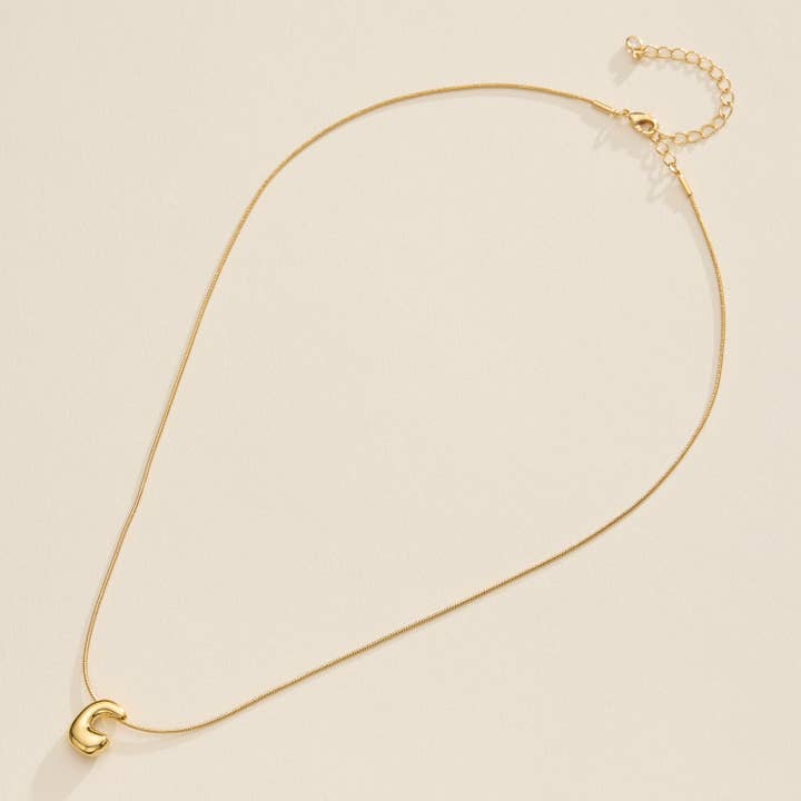 Lilla Haven - Wholesale Pendant/charm necklace - 16 Assorted 18K Gold Dipped Bubble Initial Necklace6