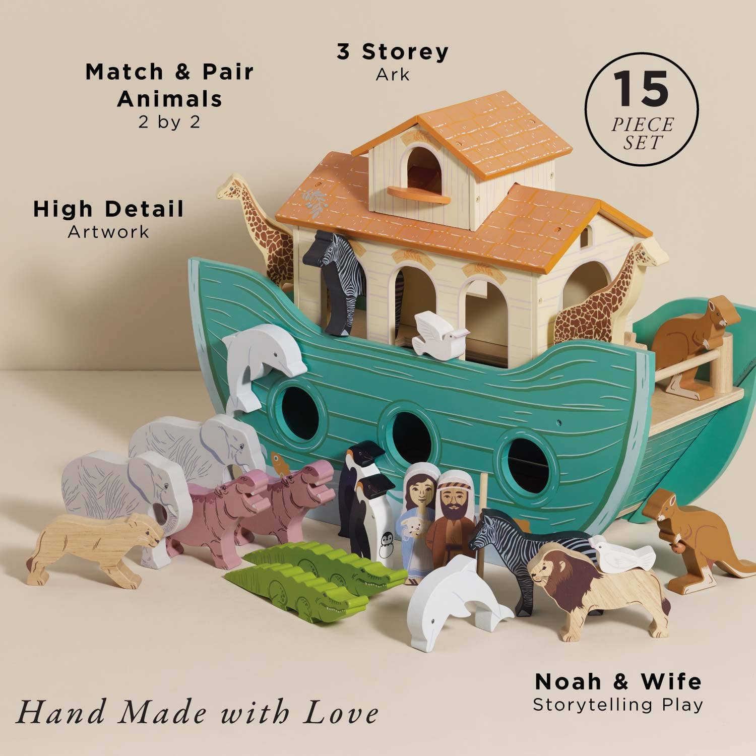 Le Toy Van, Inc. - Wholesale Wood Toy - Kids - Noah’s Great Wooden Ark & Animals1