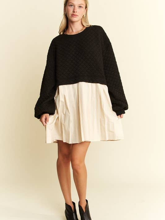 JADE BY JANE – Großhandel Kleid – Damen – LANGÄRMLIGES PLISSEE-ROCKKLEID AUS BAUMWOLLE6