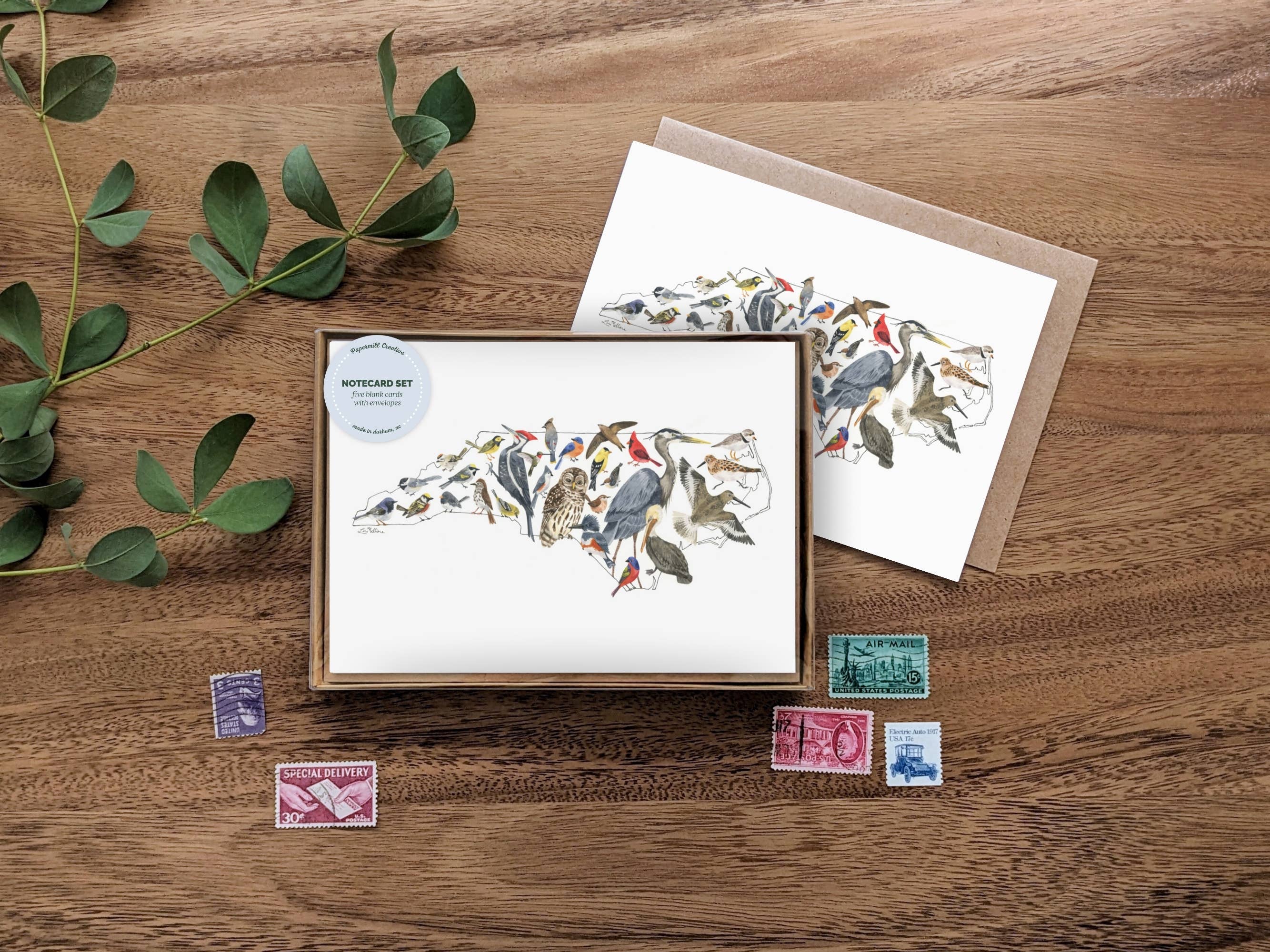 Papermill Creative - Wholesale Stationery/Notecard Set - North Carolina Birds notecard set1