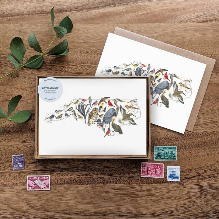 Papermill Creative - Wholesale Stationery/Notecard Set - North Carolina Birds notecard set1