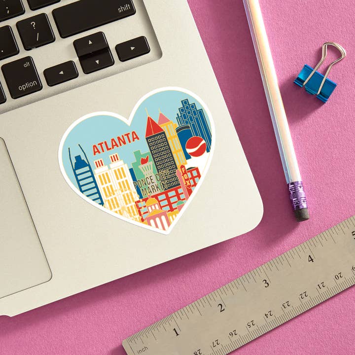 THE FOUND - Wholesale Sticker - Atlanta Skyline Heart Die Cut Sticker1