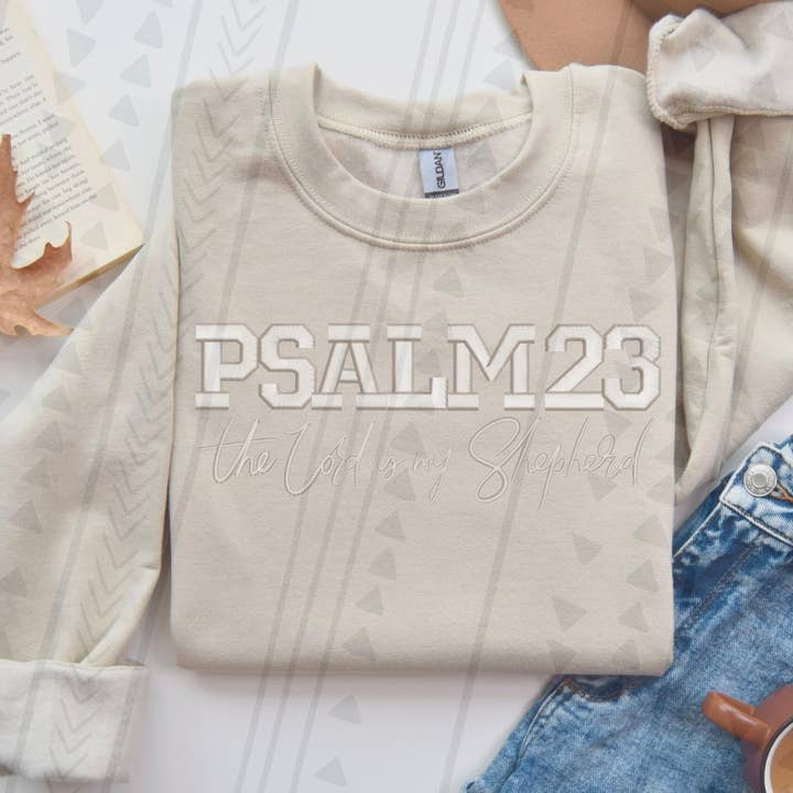 Psalm 23 Embroidery Faux DTF Transfer for wholesale by K and M Designs