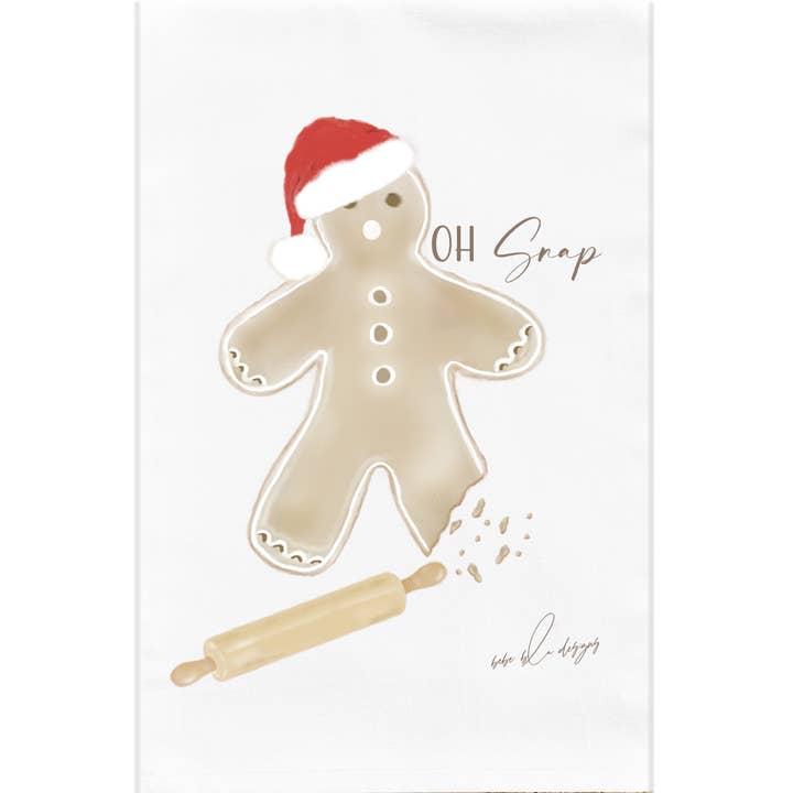 Gingerbread Man Flour Sack Tea Towel, Holiday Kitchen Decor for wholesale by Bebe Blu Designs, LLC