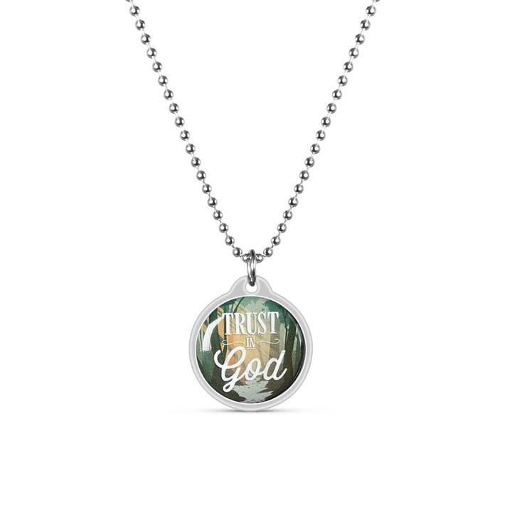 Collier avec verset biblique quotidien "Fais confiance à Dieu" pour la vente par Free Luma