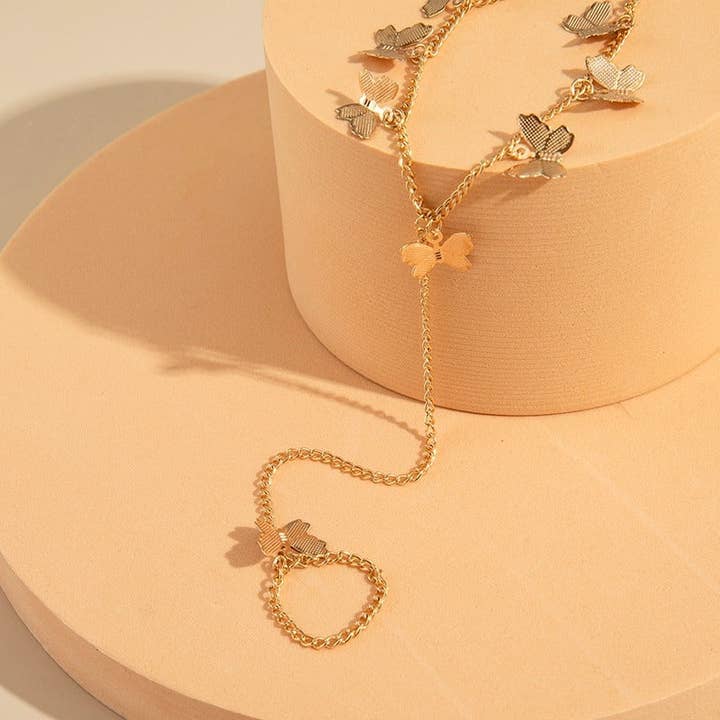 BUTTERFLY CHAIN COMBO BRACELET for wholesale by Ashlen