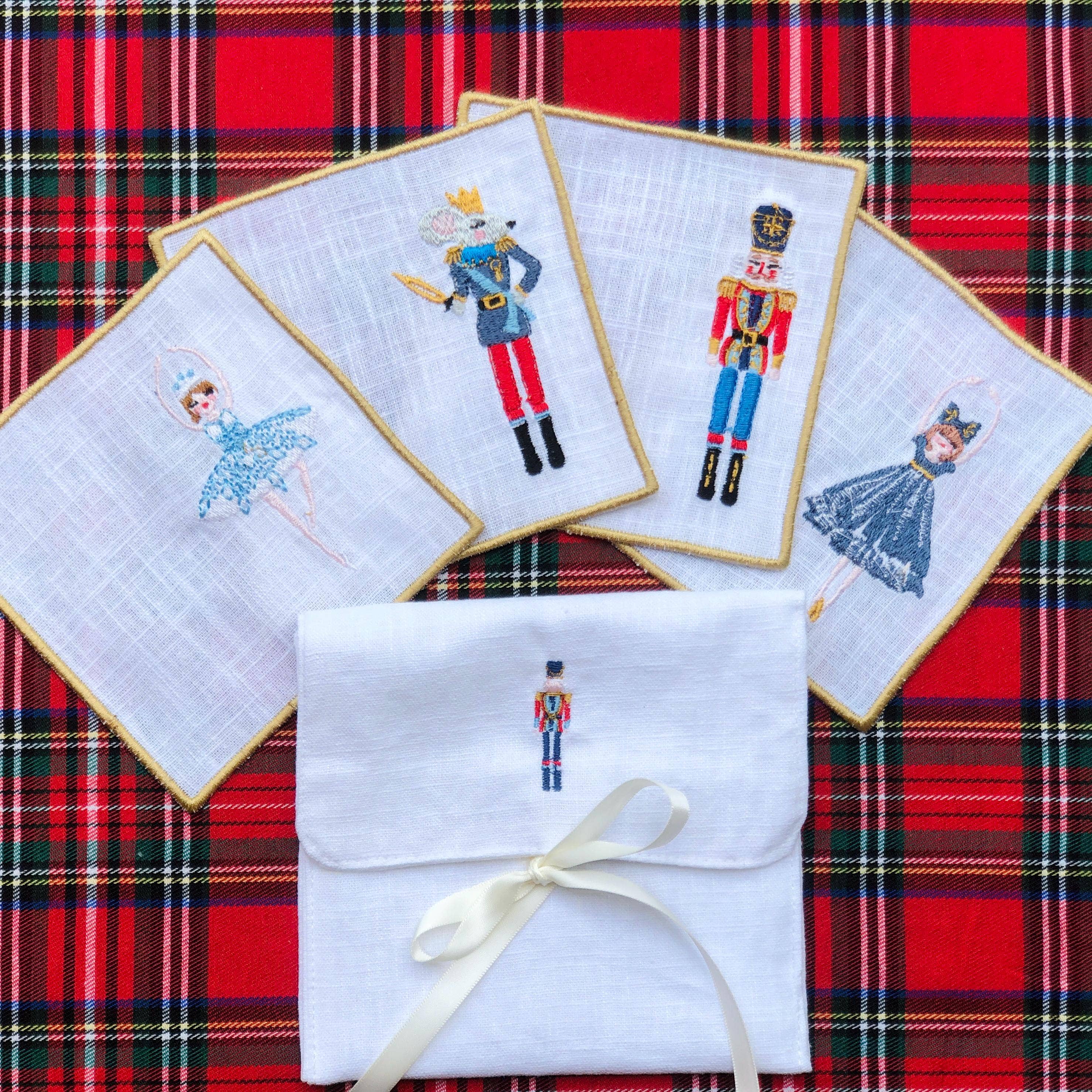 Belle Linen - Wholesale Coasters - Set of 4 Christmas Nutcracker & Snow Queen Cocktail Napkins2