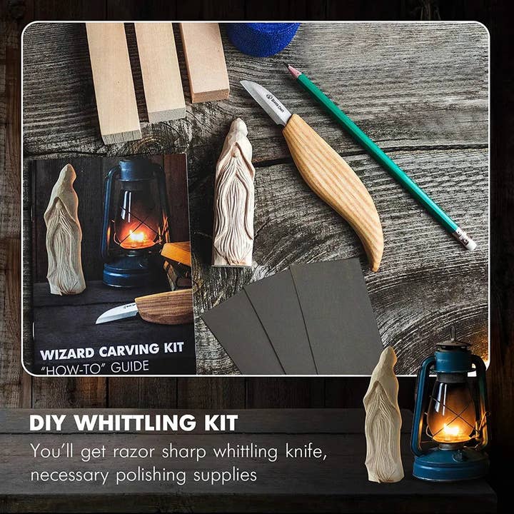 BeaverCraft - Wholesale DIY Craft Kit - DIY03 - Wizard Carving Kit - Complete Starter Whittling Kit