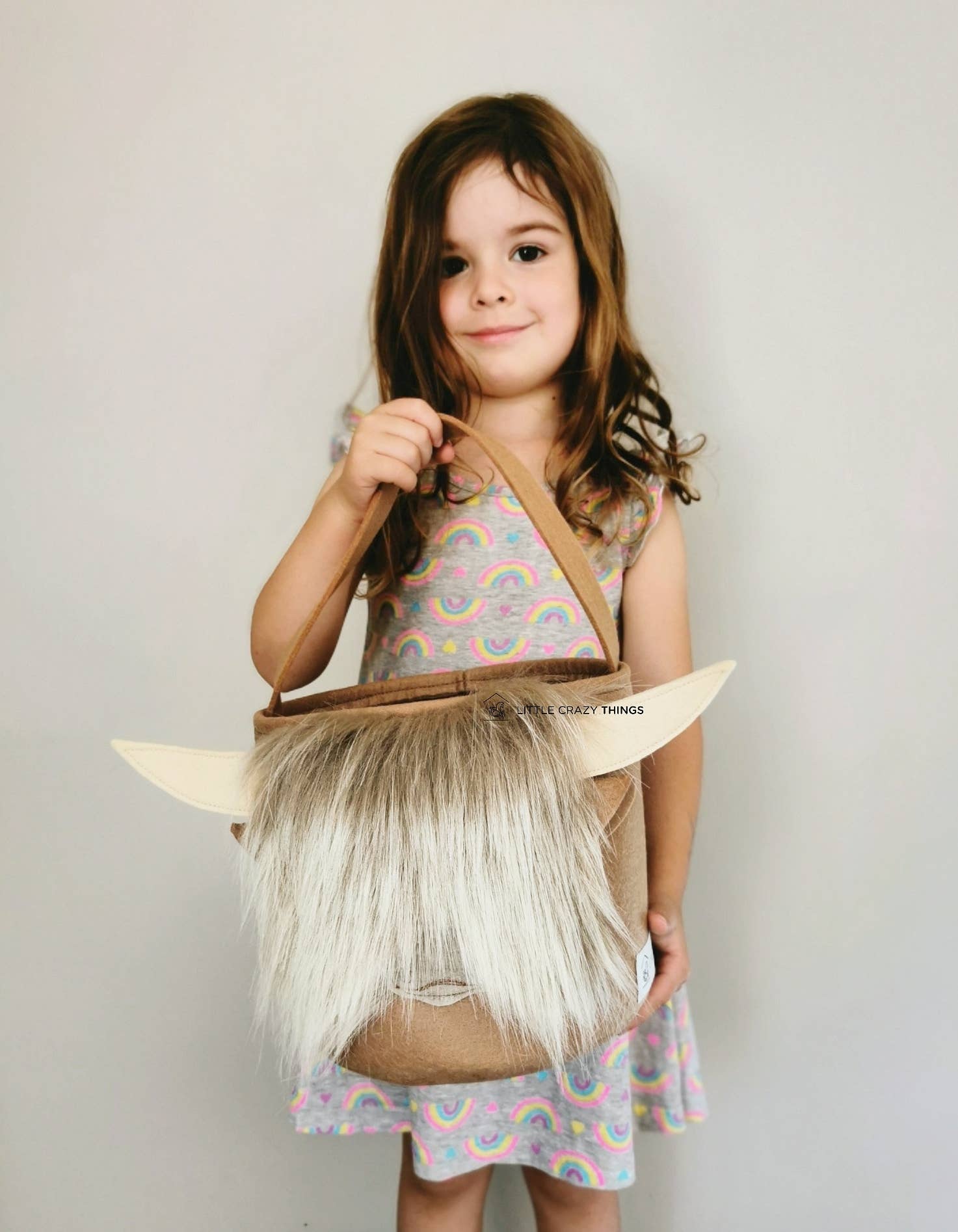 Little Crazy Things – Engroshandel Kurv - Børn og baby – Filt påske kurv highland ko, gård tema, ranch liv3