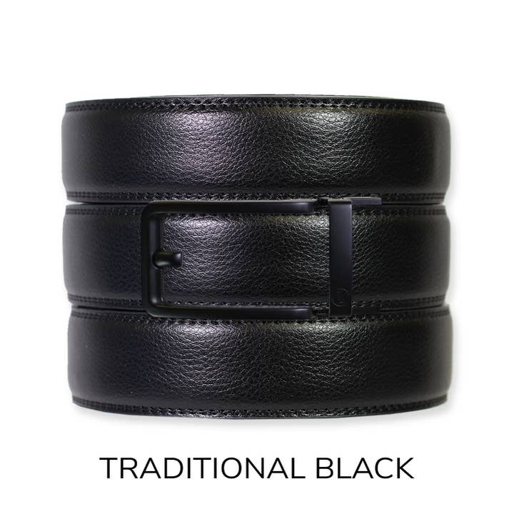 Tough Apparel - Vendita all'ingrosso Cintura - Uomo - Set cintura e fibbia in pelle nera con chiusura a cricchetto24